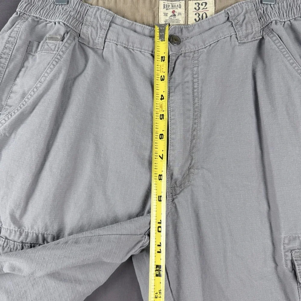 RedHead Brand Co. Men's Gray Ripstop Cotton Cargo Pants 32